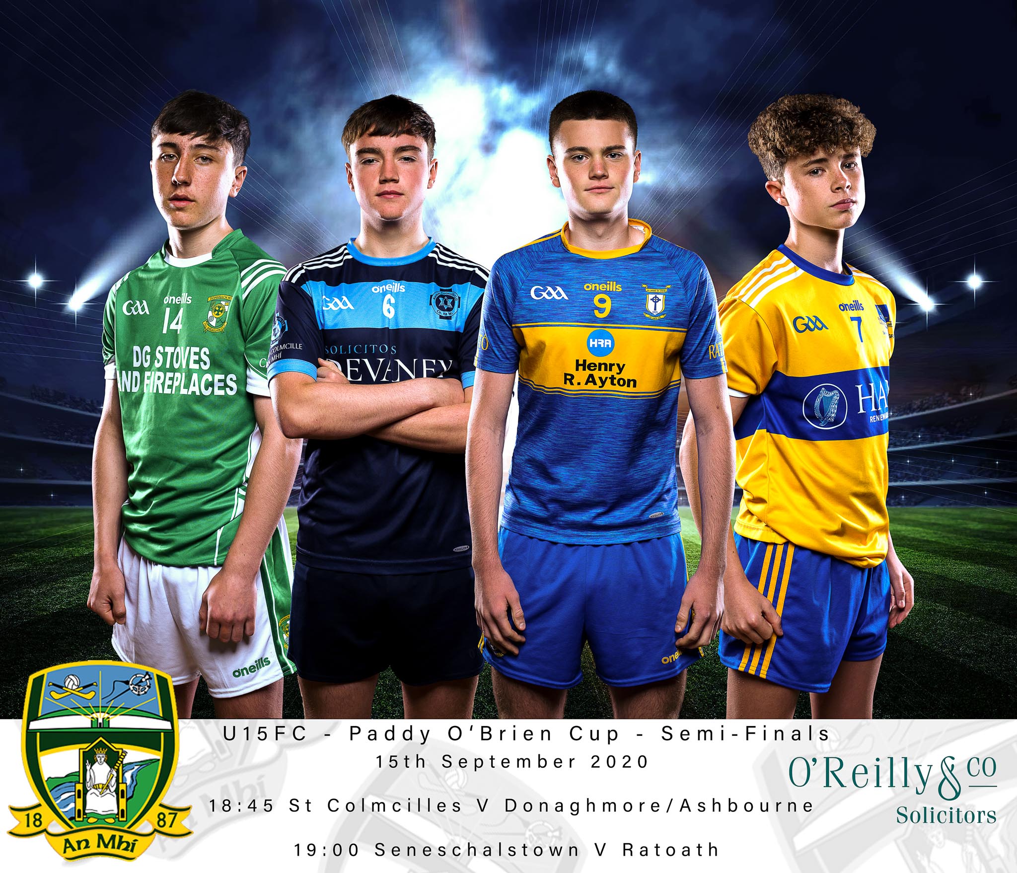 O’Reilly & Co. Solicitors U-15 Football Championship – Paddy O’Brien Cup Division 1 semi-finals