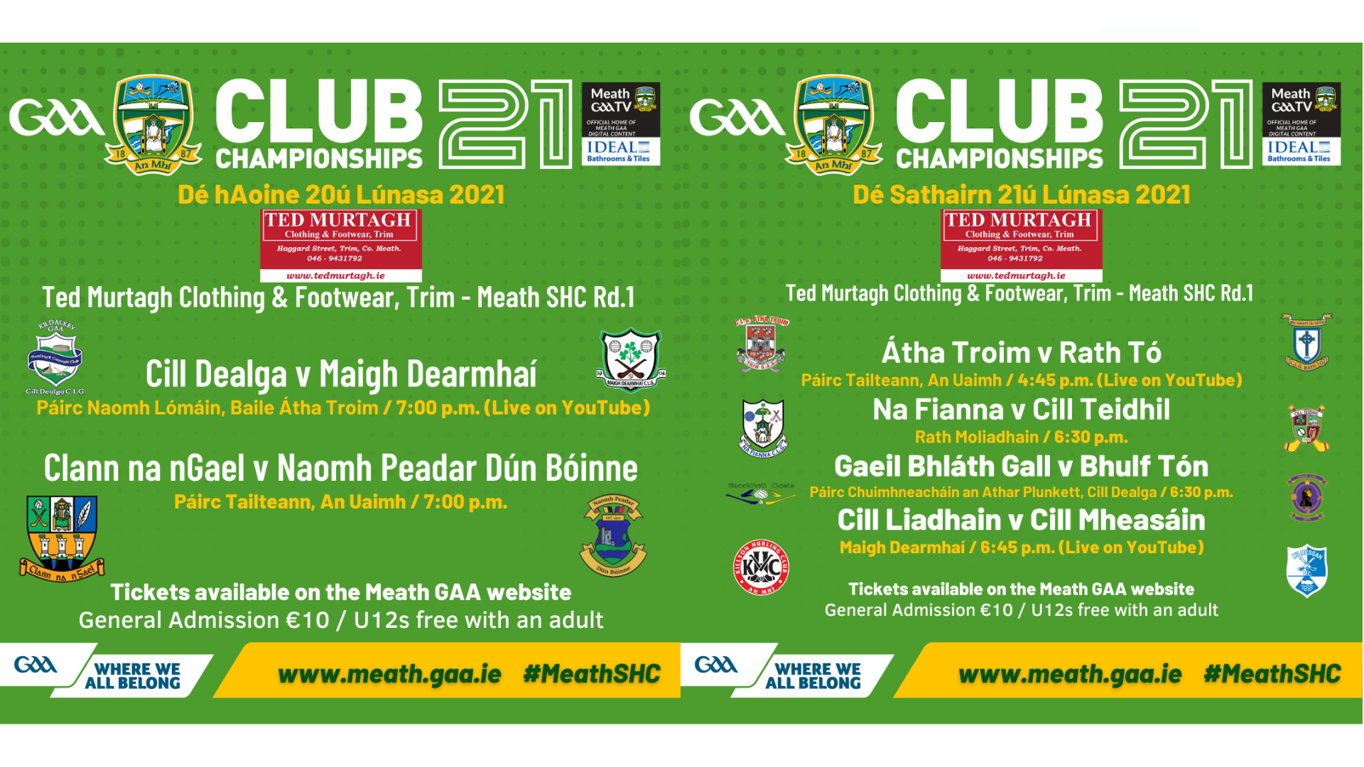 WATCH LIVE – Senior Hurling Championship Rd. 1